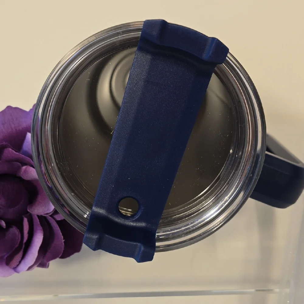 40oz Blue Stainless Steel Travel Mug • Handle + Straw • NWT RMHC Walk for Kids
